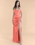 Cowl-Drape-Satin-Coral