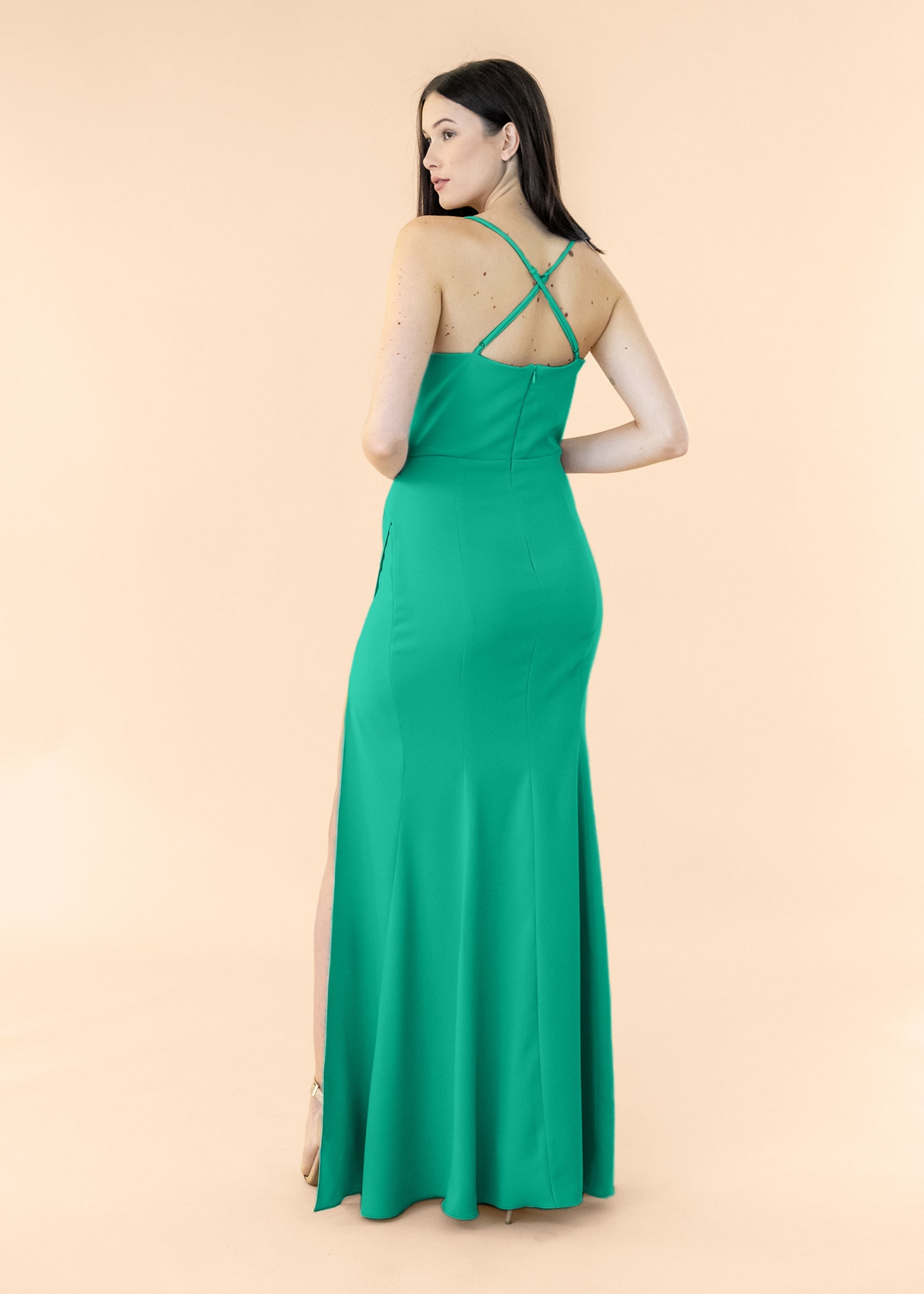 Cowl-Draped-Crepe-Emerald