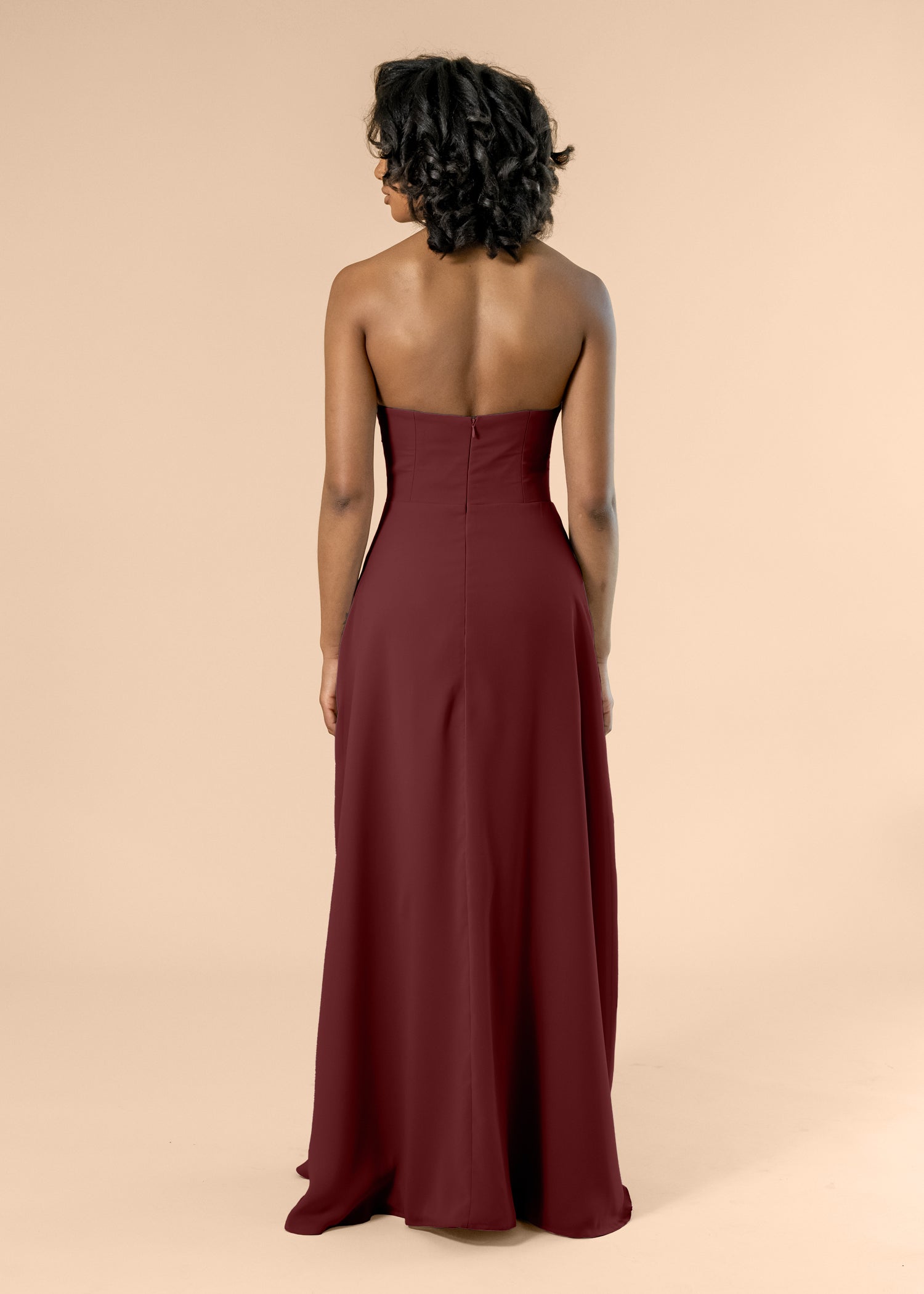 Strapless-Aline-Chiffon-Burgundy