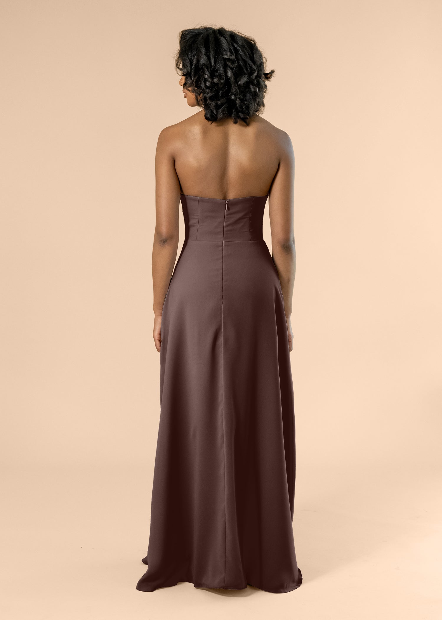 Strapless-Aline-Chiffon-Chocolate