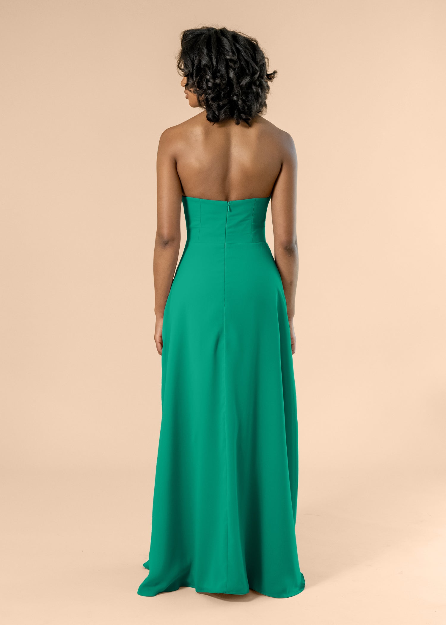 Strapless-Aline-Chiffon-Emerald