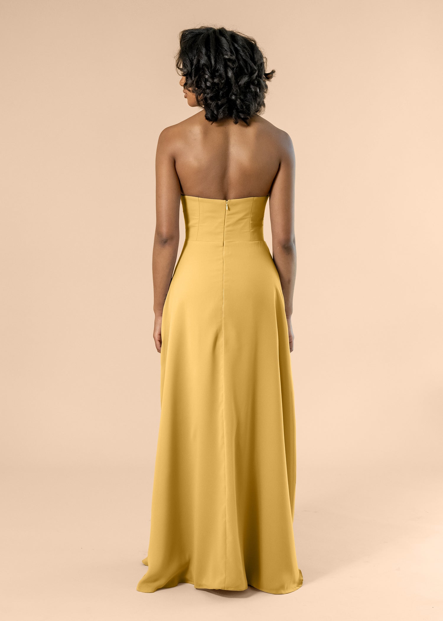 Strapless-Aline-Chiffon-Gold