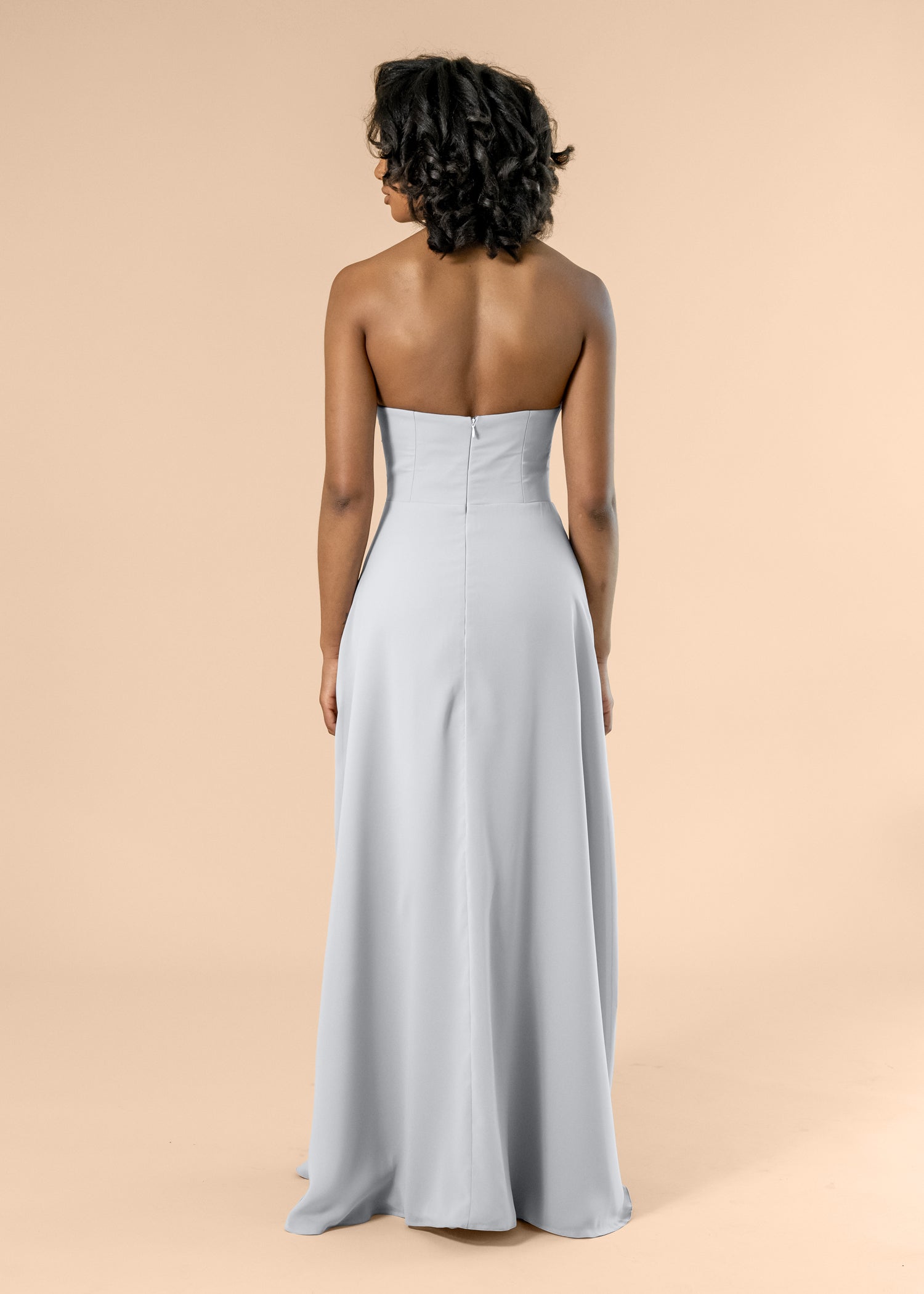 Strapless-Aline-Chiffon-Silver